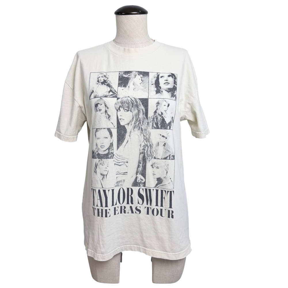 Taylor Swift The Eras Tour Concert T-Shirt Cream Graphic Tee XS‎ Official Merch